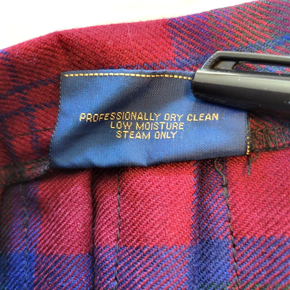 Vintage Preswick & Moore Skirt Womens 4/6 Red Wool Plaid Pleated Academia Preppy - Picture 4 of 8